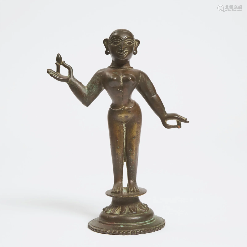 A Large Indian Bronze Figure of Radha, 18th/19th Century, h