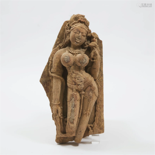 A Large Indian Stone Figure of Parvati, 12th Century or Lat