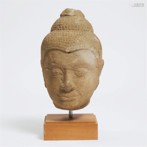 A Large Ayutthaya Style Stone Head of Buddha, Thailand, 17t