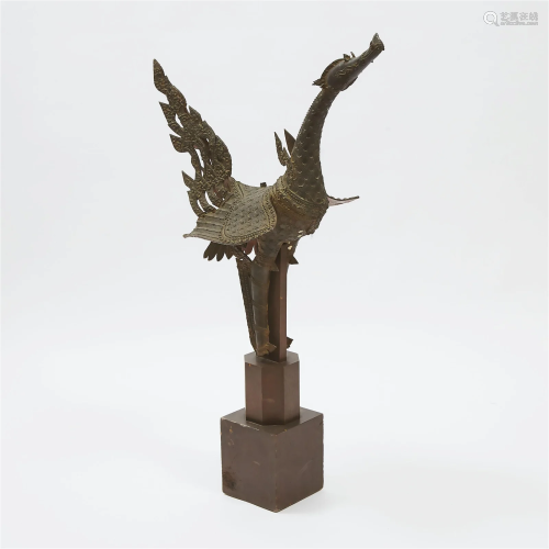 A Massive Burmese Bronze Figure of a Bird, 19th Century, in