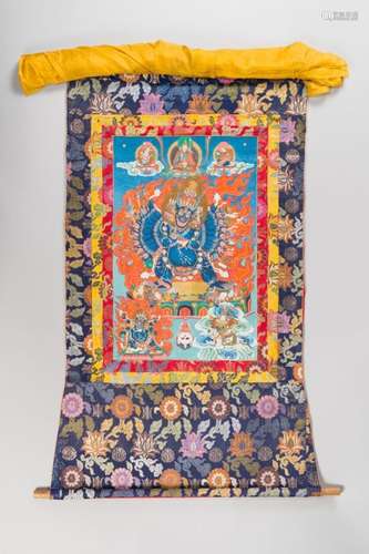 Thangka de Vajrabhairava<br />
 Tibet, XXe siècle<br />
 La ...