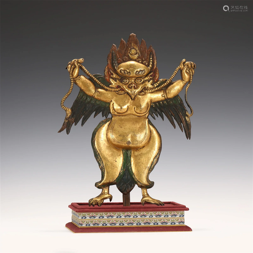 A CHINESE GILT BRONZE FIGURE OF BUDDHA STATUE