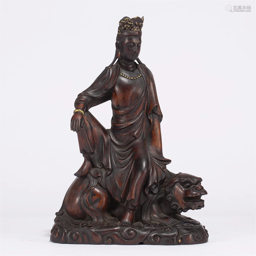 A CHINESE CHENXIANG WOODEN FIGURE OF BUDDHA STATUE