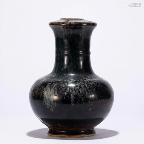 A CHINESE FLAMBE GLAZED PORCELAIN VIEWS VASE