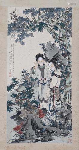 A CHINESE PAINTING OF FIGURE STORY