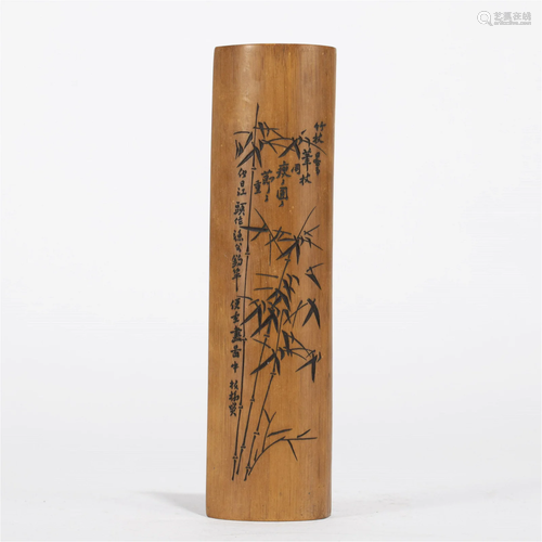 A CHINESE BAMBOO CAVRED BAMBOOS