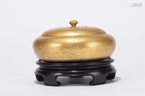 A CHINESE GILT BRONZE CENSER