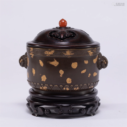 A CHINESE BRONZE LIDDED CENSER