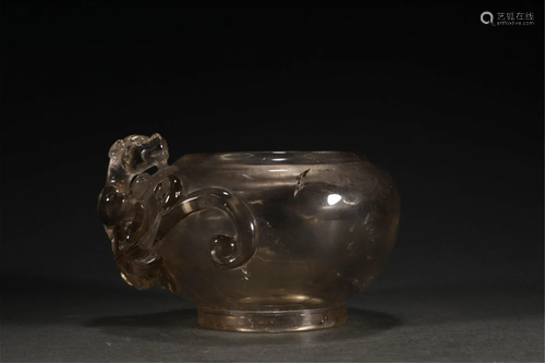 A CHINESE CRYSTAL DRAGON BRUSH WASHER