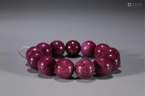 A CHINESE RUBY BRACELET