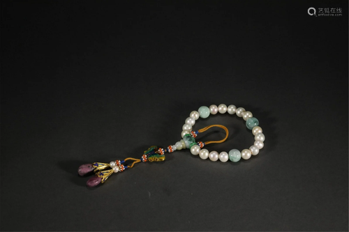 A CHINESE PEARL EIGHTEEN BEADS PRAYERS BEADS