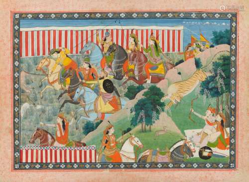 Anonymous Pahari painter. Northern India, Punjab. 19th centu...