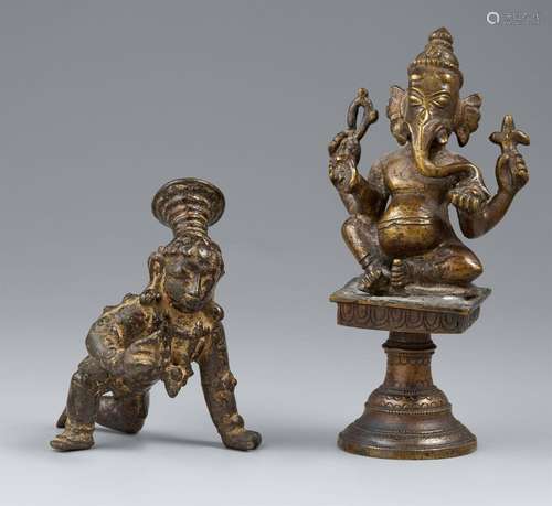 Two south Indian copper alloy figures. 16th century and late...