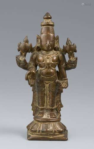 A South Indian copper alloy figure of Vishnu. 17th/19th cent...