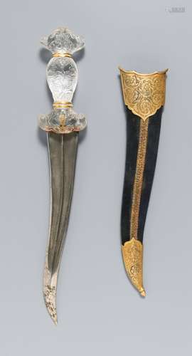 A North Indian dagger (khanjar) with scabbard. 19th century ...