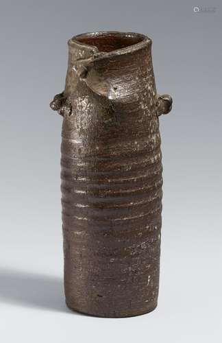 A tall slender vase. Possibly Bizen. Edo period