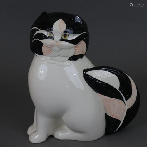 Sitzende Katze - Goebel, Keramik, farbig bemalt, Entwurf von...