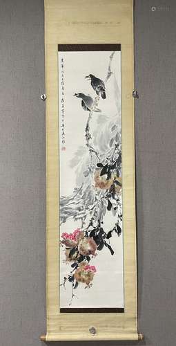 A SCROLL OF CHINESE FIGURE PAINTING,HUANG HUANWU