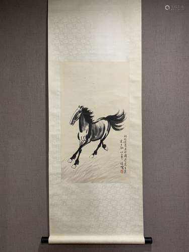 A SCROLL OF CHINESE HORSE PAINTING, XV BEIHONG