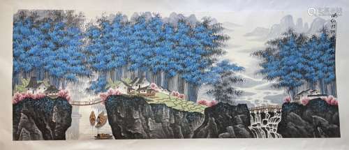 A HANDSCROLL OF CHINESE LANDSCAPE PAINTING,ZHANG BU