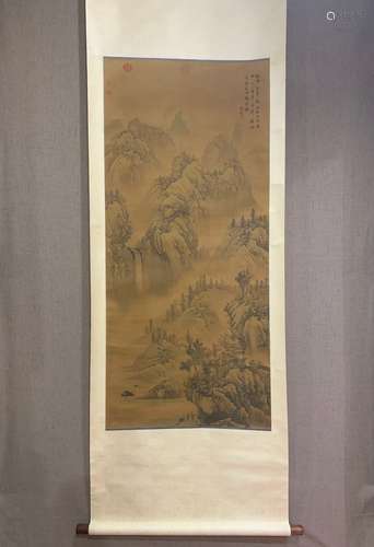 A SCROLL OF CHINESE LANDSCAPE PAINTING, SHEN ZHOU