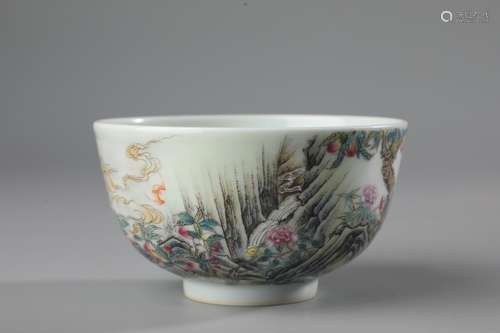 A FAMILLE ROSE  FLOWER BOWL