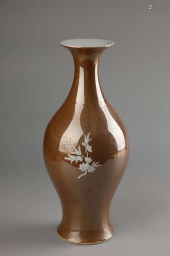 A A CAFE-AU-LAIT-GLAZED BALUSTER VASE