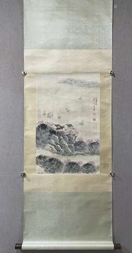 A SCROLL OF CHINESE SPRING SCENERY PAINTING, SONG WENZHI