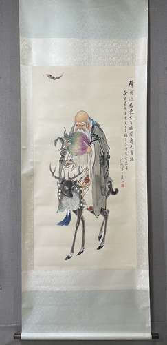 A SCROLL OF CHINESE FUSHOULU PAINTING, SHEN MEI