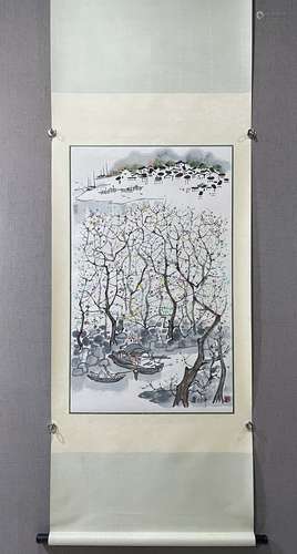 A SCROLL OF CHINESE LANDSCAPE PAINTING, WU GUANZHONG