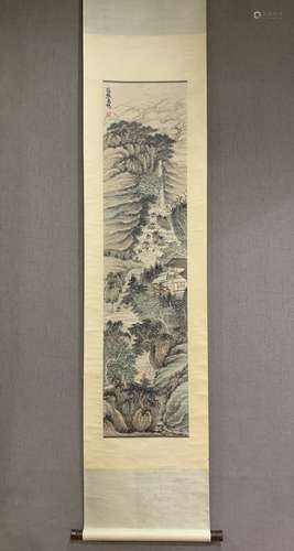 A SCROLL OF CHINESE LANDSCAPE PAINTING, XIAO QIANZHONG