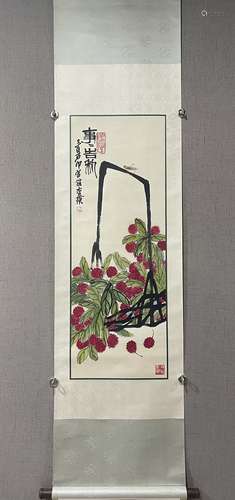 A SCROLL OF CHINESE FORTUNE PAINTING,QI BAISHI