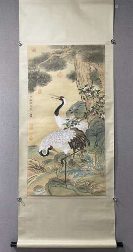 A SCROLL OF CHINESE BIRD PAINTING, SONG HUIZONG