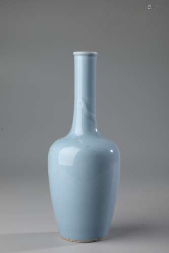 A BLUE GLAZED DRAGON VASE