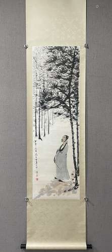 A SCROLL OF CHINESE FIGURE PAINTING, FU BAOSHI