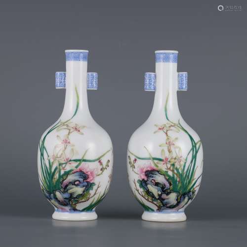 A CLOISONNE ORCHID  VASE