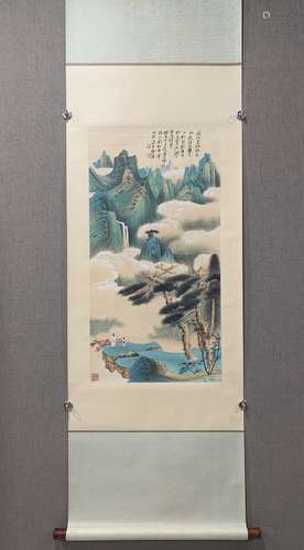 A SCROLL OF CHINESE LANDSCAPE PAINTING,ZHANG DAQIAN