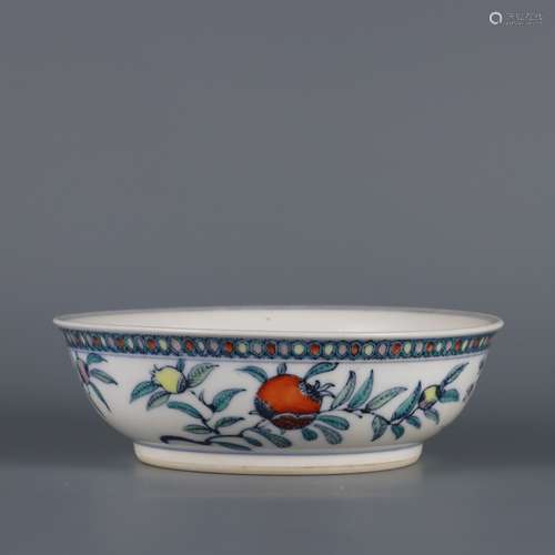 A DOUCAI GARDEN SEAT BOWL