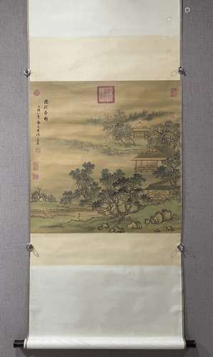 A SCROLL OF CHINESE LANDSCAPE PAINTING,ZHAO MENGFU