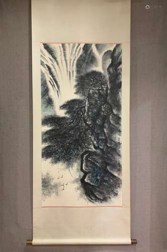 A SCROLL OF CHINESE LANDSCAPE PAINTING, LI XIONGCAI