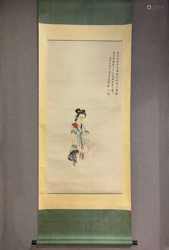 A SCROLL OF CHINESE LADY PAINTING, YAN JIYUAN