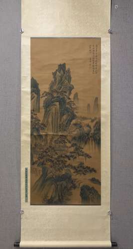 A SCROLL OF CHINESE LANDSCAPE PAINTING, ZHOU CHEN