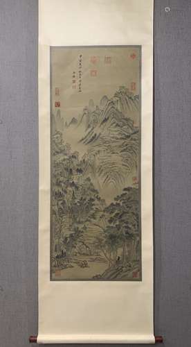 A SCROLL OF CHINESE LANDSCAPE PAINTING, WANG JIAN