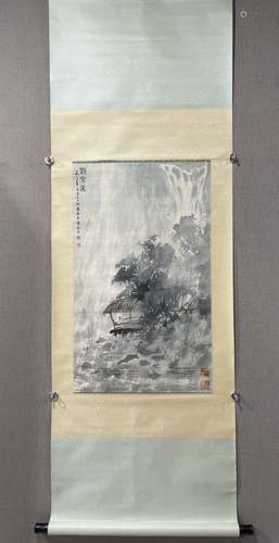 A SCROLL OF CHINESE LANDSCAPE PAINTING,FU BAOSHI