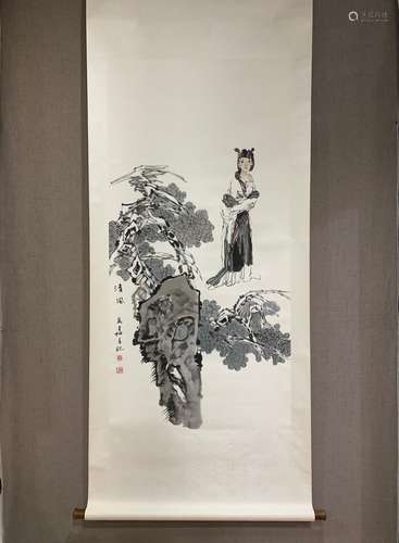 A SCROLL OF CHINESE FIGURE PAINTING, MA HANSONG