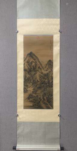 A SCROLL OF CHINESE LANDSCAPE PAINTING,ZHAO BOJV