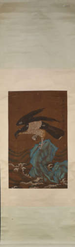 A SCROLL OF CHINESE EAGLE PAINTING, SONG HUIZONG