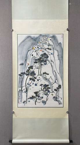 A SCROLL OF CHINESE LANDSCAPE PAINTING, WU GUANZHONG