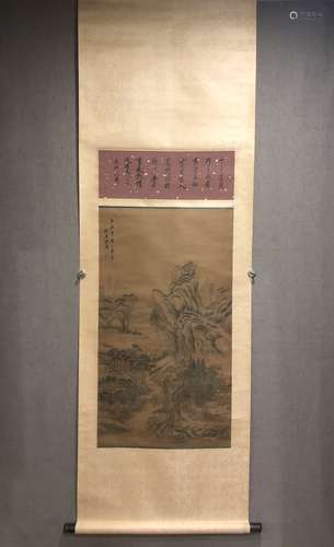 A SCROLL OF CHINESE LANDSCAPE PAINTING, SHEN ZHOU