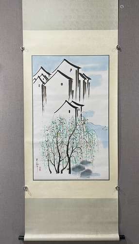 A SCROLL OF CHINESE LANDSCAPE PAINTING,WU GUANZHONG